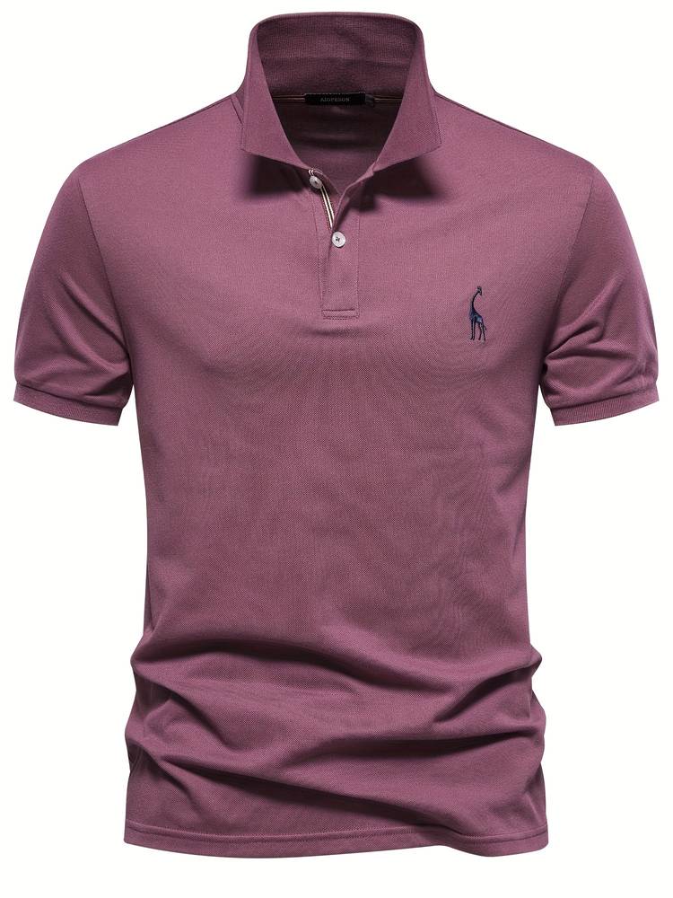 Polo-T-Shirt – Kurzarm-Polohemd für Herren mit Umlegekragen und halben Knöpfen-Bordeauxrot-S-Chaps Herrenmode