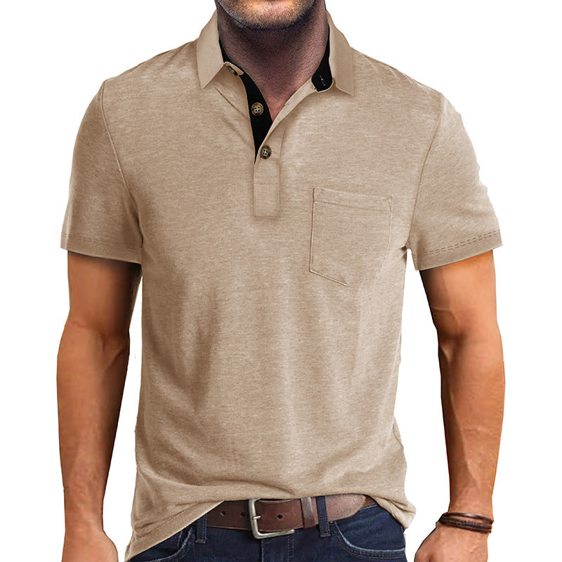 Polo-T-Shirt | Mit Kragen | Kurzarm | Poloshirt | Herrenhemd-Beige-S-Chaps Herrenmode