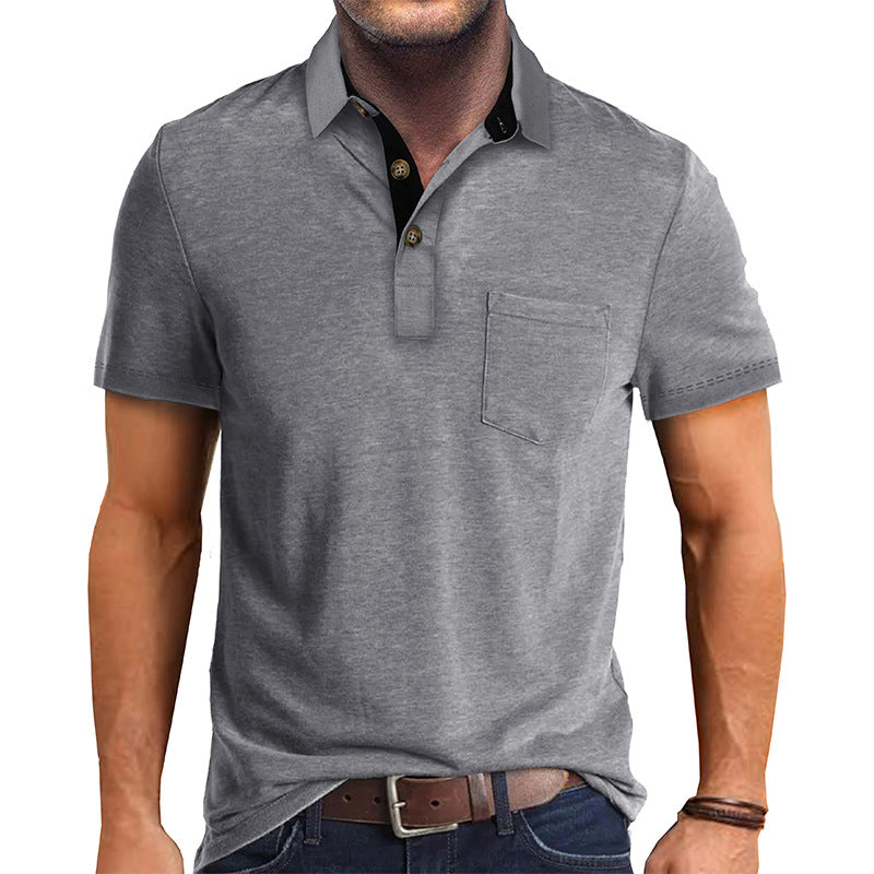 Polo-T-Shirt | Mit Kragen | Kurzarm | Poloshirt | Herrenhemd-Hellgrau-S-Chaps Herrenmode