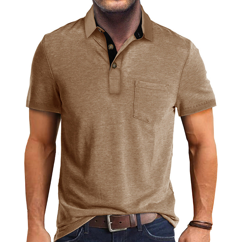 Polo-T-Shirt | Mit Kragen | Kurzarm | Poloshirt | Herrenhemd-Khaki-S-Chaps Herrenmode