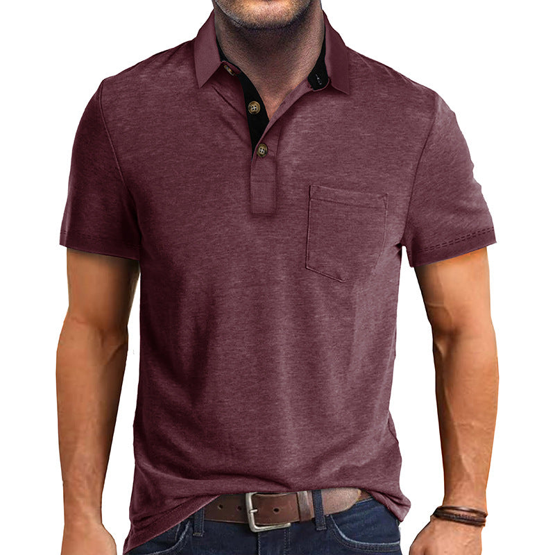 Polo-T-Shirt | Mit Kragen | Kurzarm | Poloshirt | Herrenhemd-Rot-S-Chaps Herrenmode