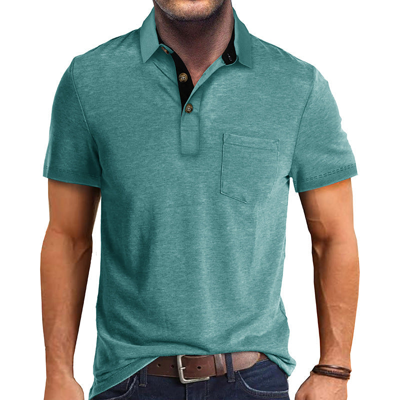 Polo-T-Shirt | Mit Kragen | Kurzarm | Poloshirt | Herrenhemd-Seegrün-S-Chaps Herrenmode