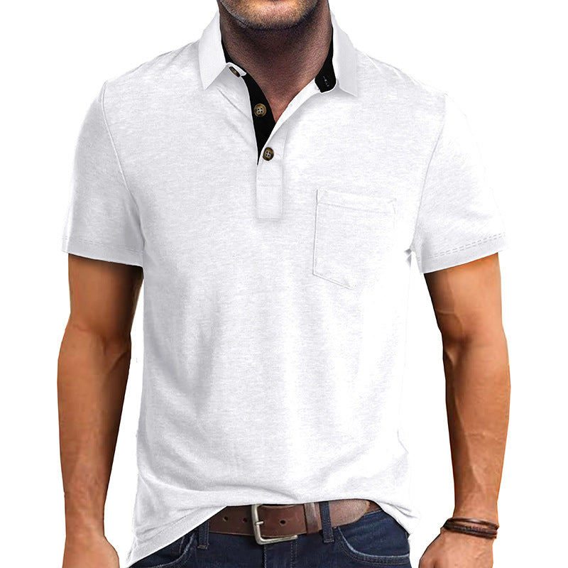 Polo-T-Shirt | Mit Kragen | Kurzarm | Poloshirt | Herrenhemd-Weiß-S-Chaps Herrenmode