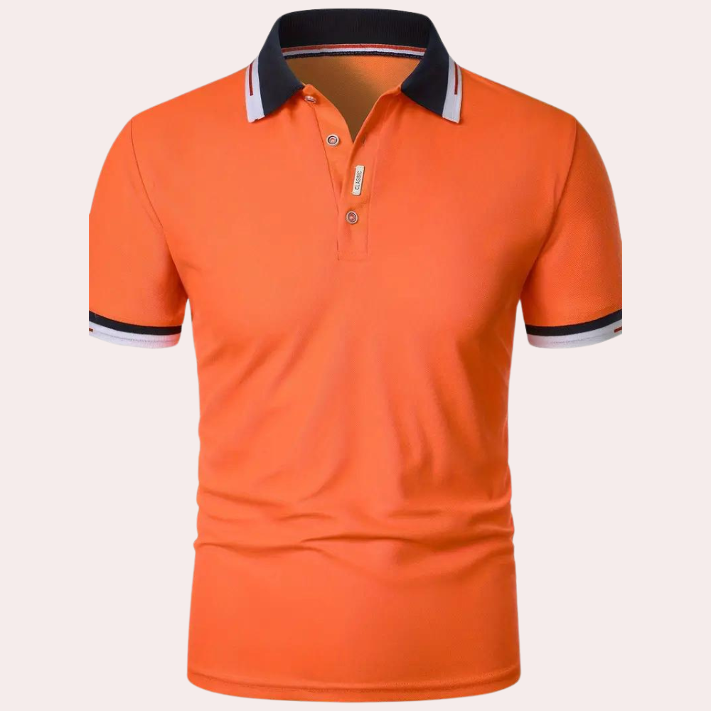 Polo-T-Shirt – Orange – Kurzarm – Poloshirt – Herrenbekleidung-Chaps Herrenmode
