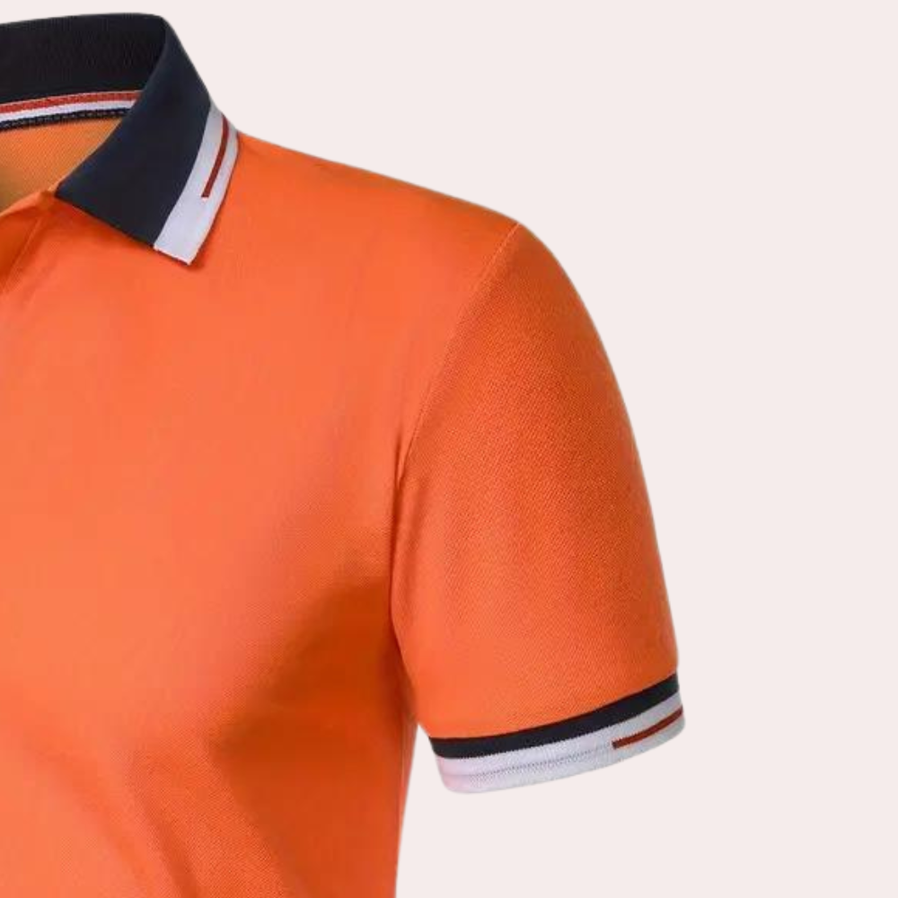 Polo-T-Shirt – Orange – Kurzarm – Poloshirt – Herrenbekleidung-Chaps Herrenmode