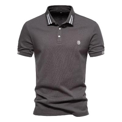 Polo T-Shirt - Slim Fit - Umlegekragen - Poloshirts - Herren T-Shirts-Grau-S-Chaps Herrenmode