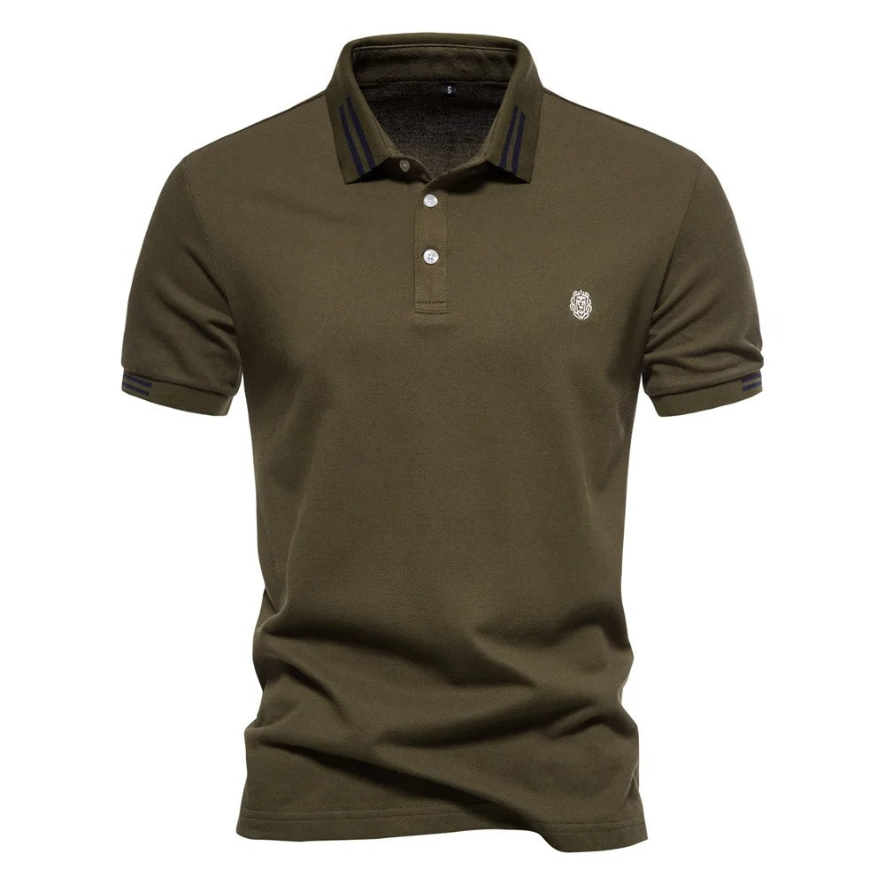 Polo T-Shirt - Slim Fit - Umlegekragen - Poloshirts - Herren T-Shirts-Grün-S-Chaps Herrenmode