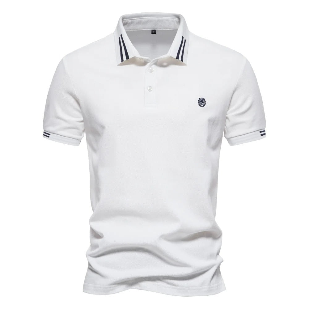 Polo T-Shirt - Slim Fit - Umlegekragen - Poloshirts - Herren T-Shirts-Weiß-S-Chaps Herrenmode
