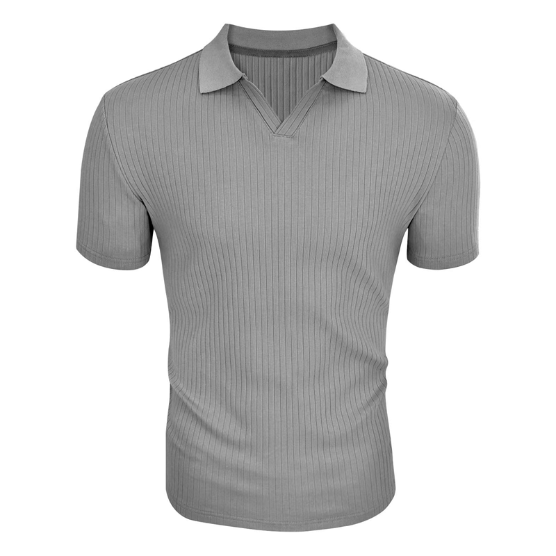Polo-T-Shirt – schmale Passform – V-Ausschnitt – Polohemden – Herrenbekleidung-Chaps Herrenmode