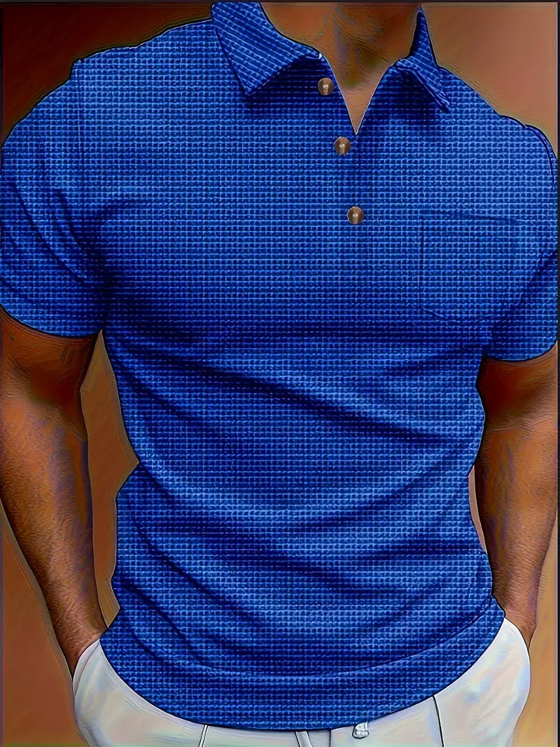 Polohemd | Halber Knopf | Kurzarm | Golfärmel | Herrenhemden-Blau-XS-Chaps Herrenmode
