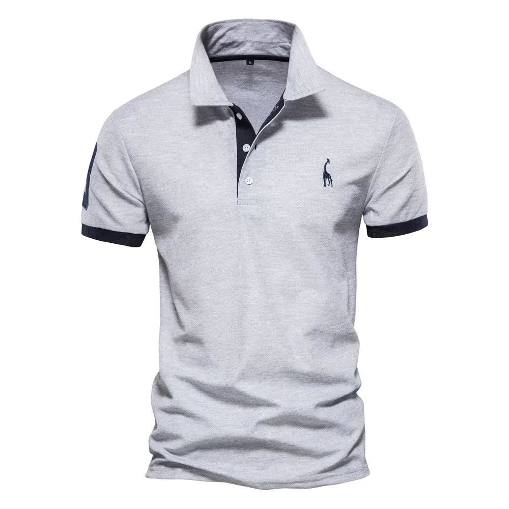 Polohemd | Halber Knopf | Kurzarm | Polo T-Shirt | Herrenhemd-Grau-XS-Chaps Herrenmode