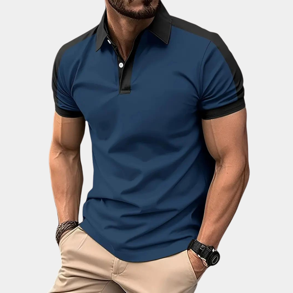 Polohemd | Kragen | Kurzarm | Polo T-Shirt | Herrenbekleidung-Marineblau-S-Chaps Herrenmode