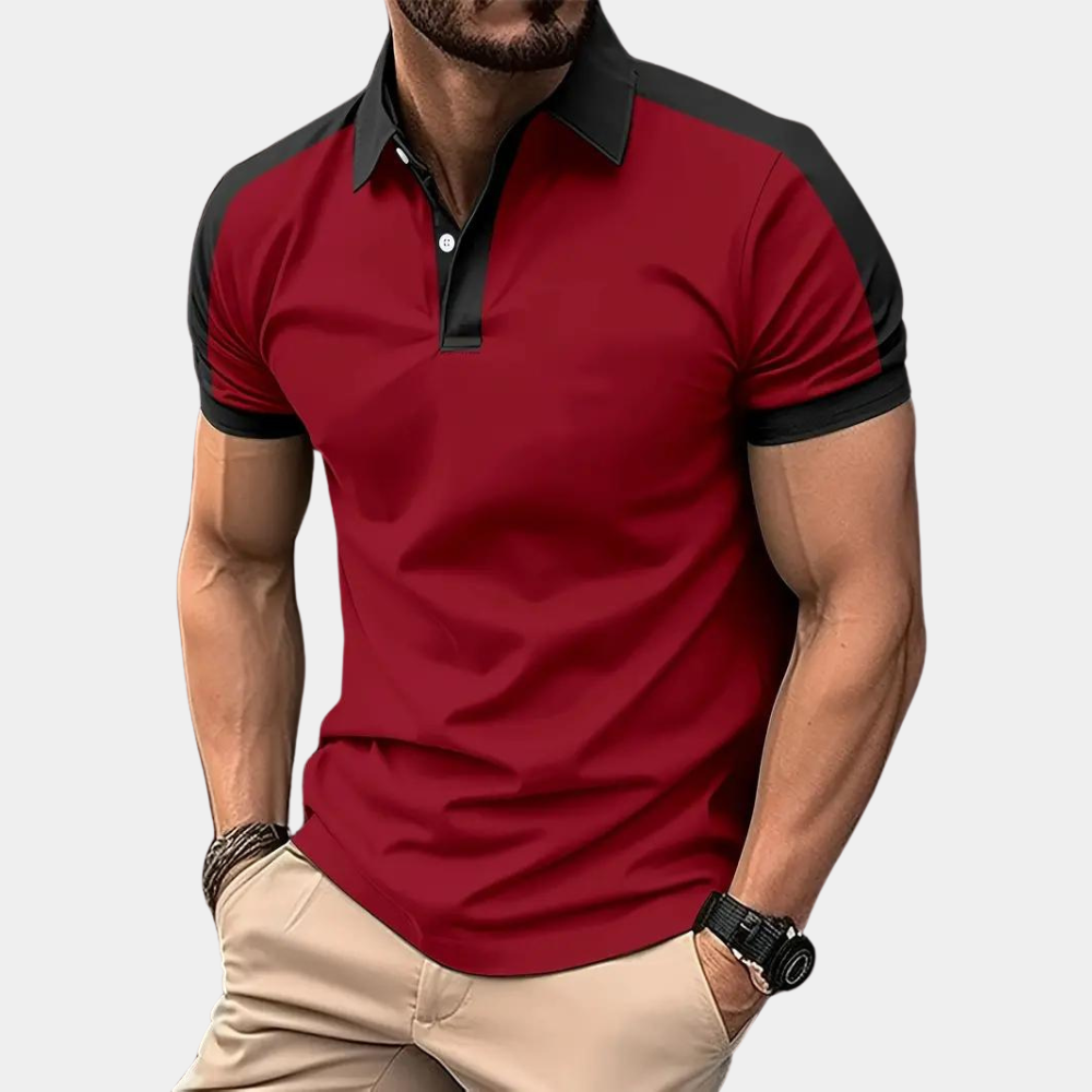 Polohemd | Kragen | Kurzarm | Polo T-Shirt | Herrenbekleidung-Rot-S-Chaps Herrenmode