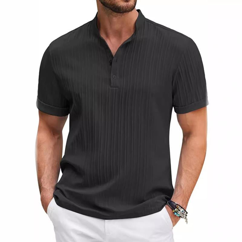 Polohemd - Kurzarm - Button-Up - Polo T-Shirt - Herrenbekleidung-Schwarz-S-Chaps Herrenmode