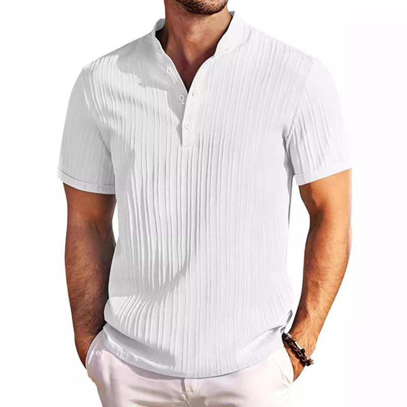 Polohemd - Kurzarm - Button-Up - Polo T-Shirt - Herrenbekleidung-Weiß-S-Chaps Herrenmode