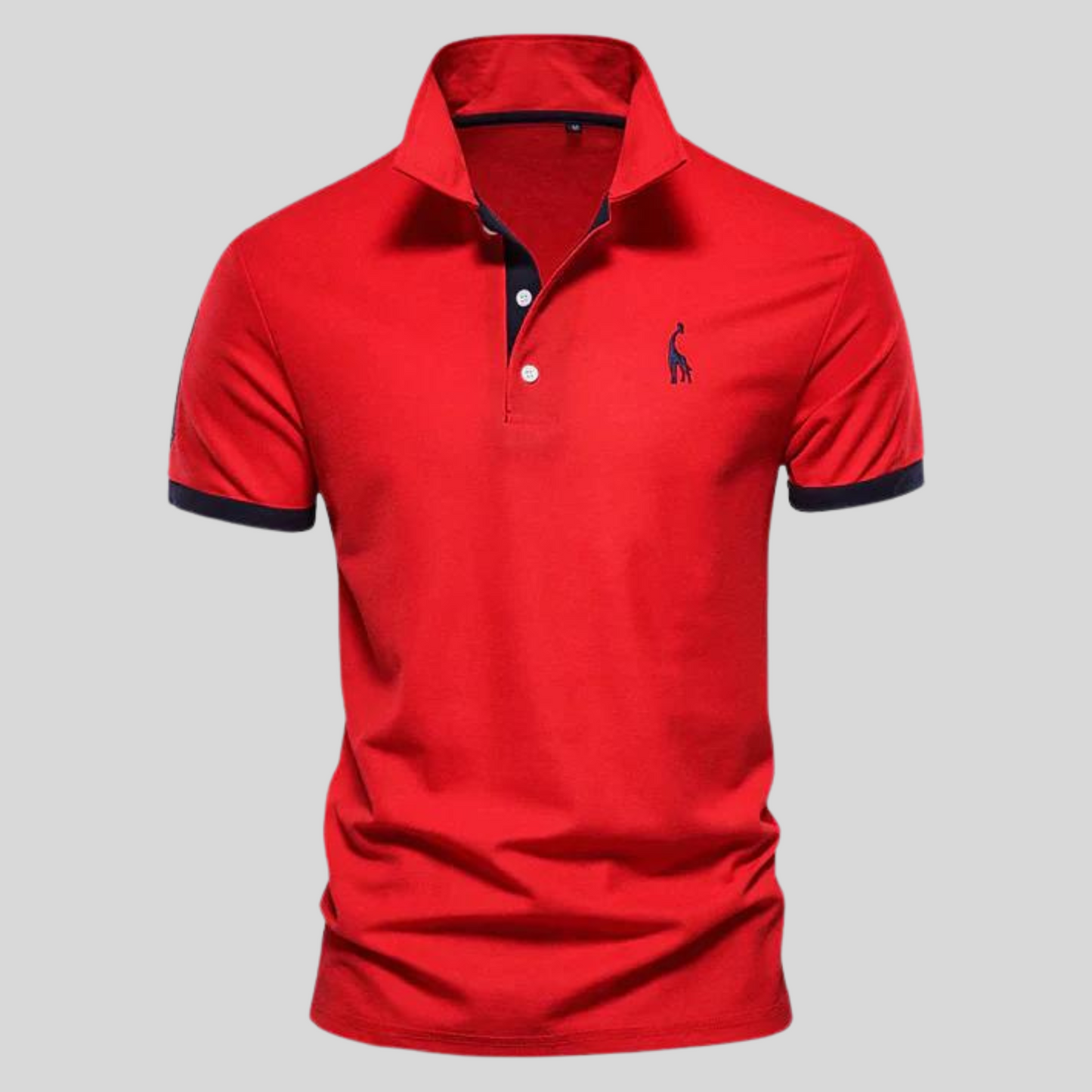 Polohemd | Kurzarm | Halber Knopf | Polo T-Shirt | Herrenhemd-Rot-XS-Chaps Herrenmode