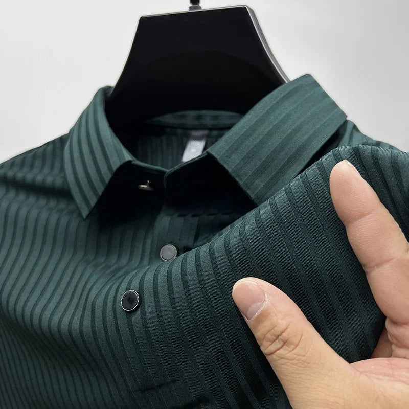 Polohemd | Kurzarm | Mit Knöpfen | Hemd mit Kragen | Herrenhemden-Grün-S-Chaps Herrenmode