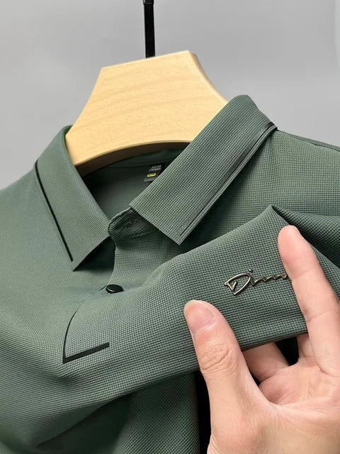 Polohemd | Kurzarm | Mit Knöpfen | Polo-T-Shirt | Herrenhemden-Dunkelgrün-M-Chaps Herrenmode