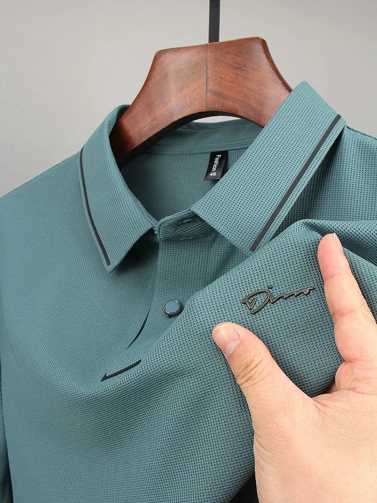 Polohemd | Kurzarm | Mit Knöpfen | Polo-T-Shirt | Herrenhemden-Grün-M-Chaps Herrenmode