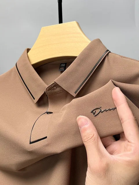 Polohemd | Kurzarm | Mit Knöpfen | Polo-T-Shirt | Herrenhemden-Khaki-M-Chaps Herrenmode
