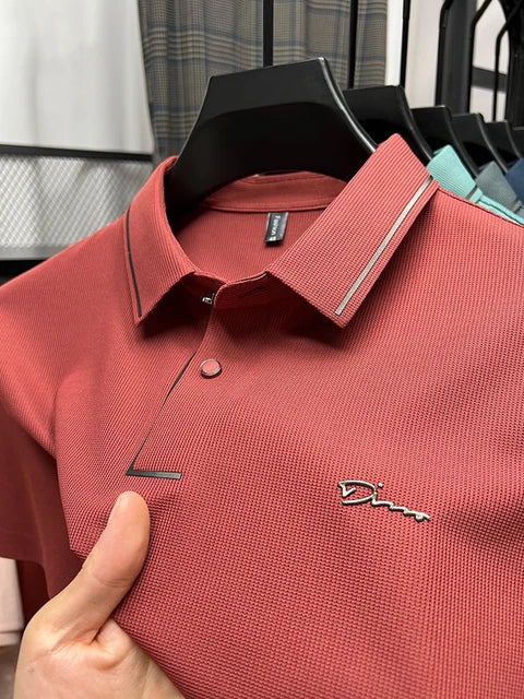 Polohemd | Kurzarm | Mit Knöpfen | Polo-T-Shirt | Herrenhemden-Rot-M-Chaps Herrenmode