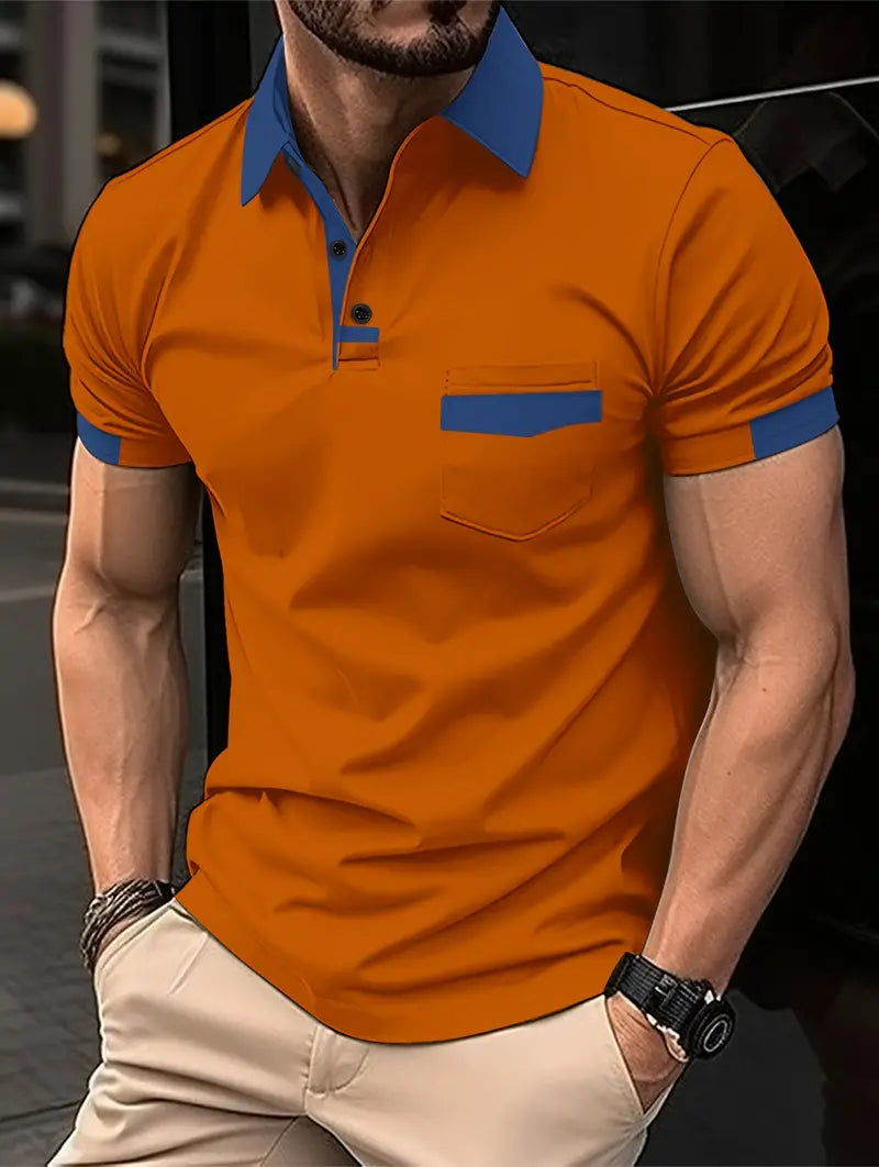 Polohemd – Kurzarm – Mit Kragen – Polo-T-Shirt – Herrenhemden-Karamell-S-Chaps Herrenmode