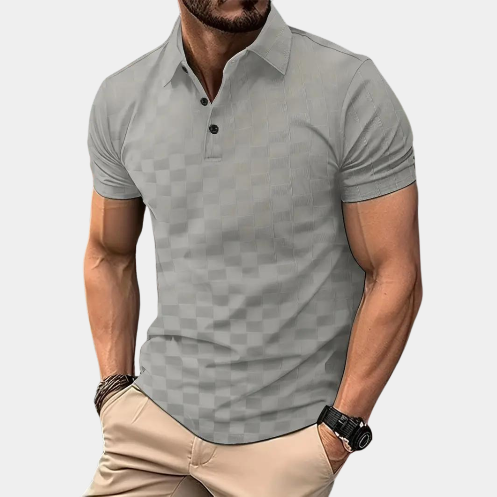 Polohemd – Kurzarm – Mit Kragen – Polohemden – Herrenbekleidung-Grau-S-Chaps Herrenmode