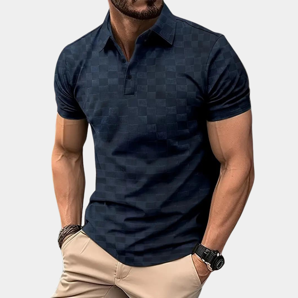 Polohemd – Kurzarm – Mit Kragen – Polohemden – Herrenbekleidung-Marineblau-S-Chaps Herrenmode