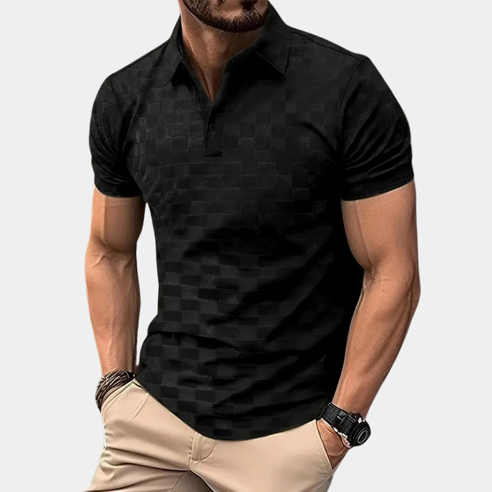Polohemd – Kurzarm – Mit Kragen – Polohemden – Herrenbekleidung-Schwarz-S-Chaps Herrenmode