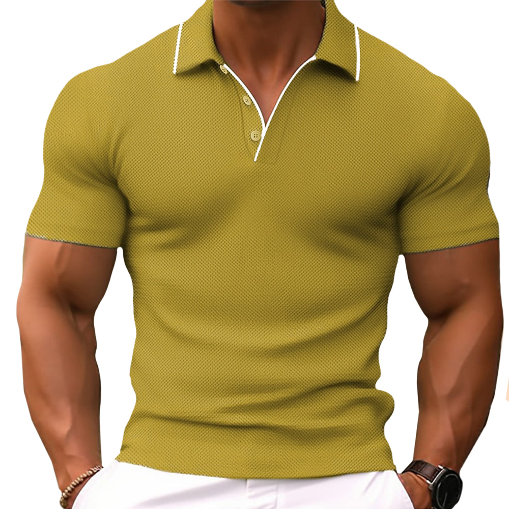 Polohemd | Kurzarm | Slim Fit | Poloshirts | T-Shirts für Herren-Gelb-S-Chaps Herrenmode