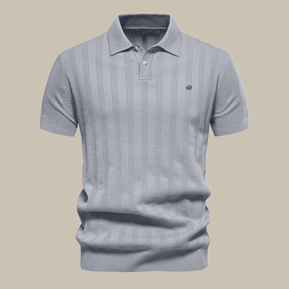 Polohemd – Kurzärmeliges Polo-T-Shirt mit Kragen für Männer-Grau-S-Chaps Herrenmode