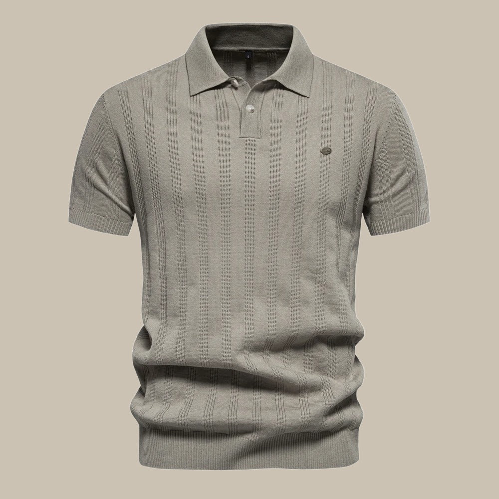 Polohemd – Kurzärmeliges Polo-T-Shirt mit Kragen für Männer-Khaki-S-Chaps Herrenmode