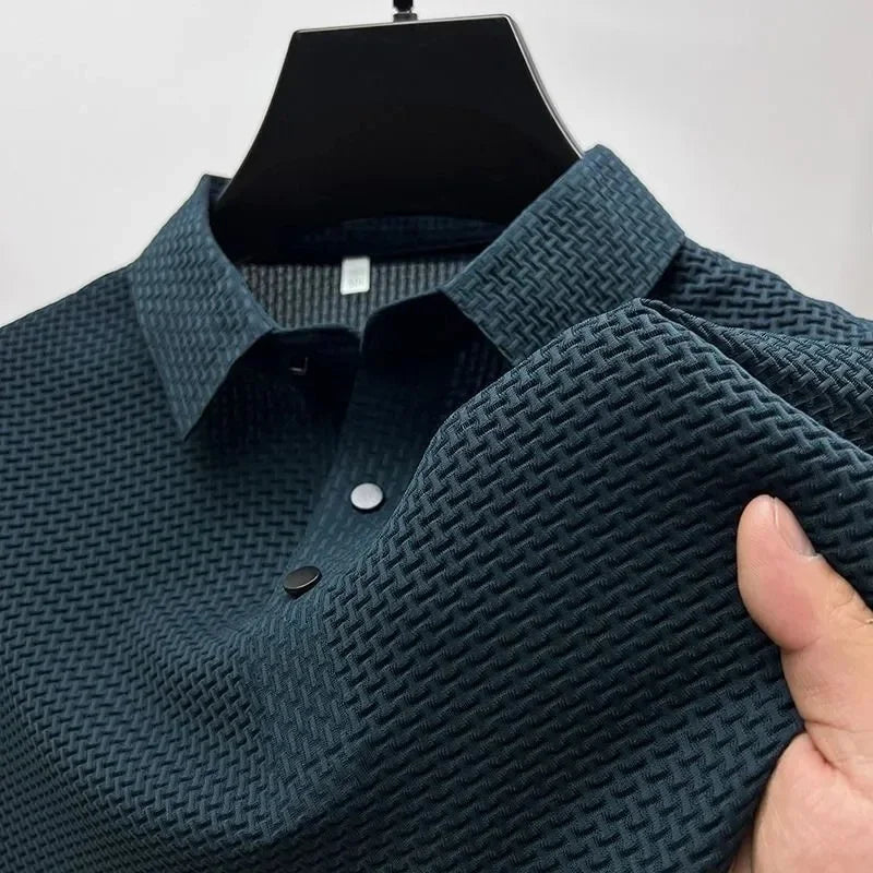 Polohemd – Leichtes Polohemd mit Knopfleiste für Herren-Marineblau-M-Chaps Herrenmode