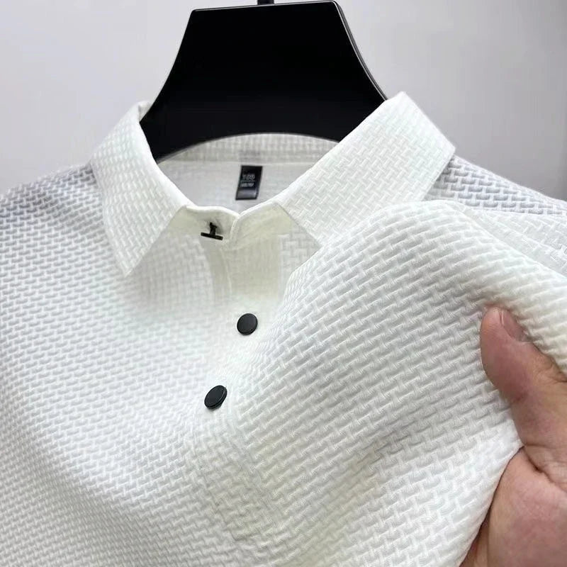 Polohemd – Leichtes Polohemd mit Knopfleiste für Herren-Weiß-M-Chaps Herrenmode