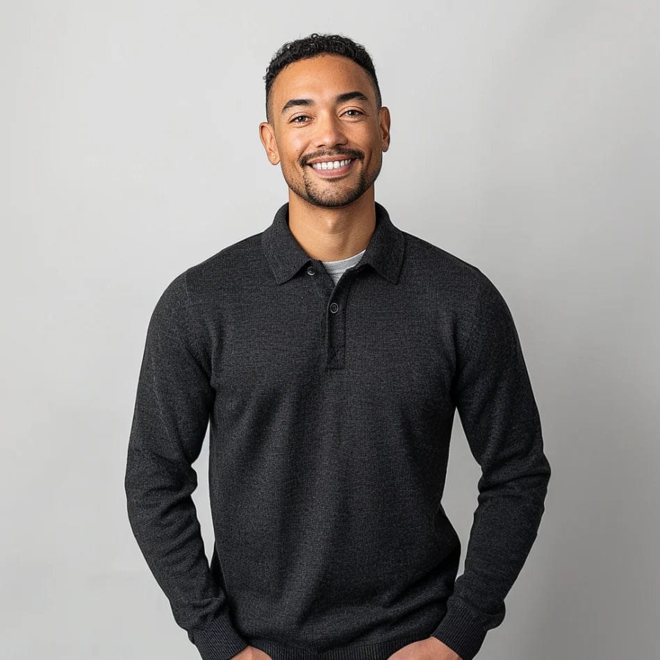 Polohemd | Mit Kragen | Langarm | Polopullover | Herrenpullover-Chaps Herrenmode