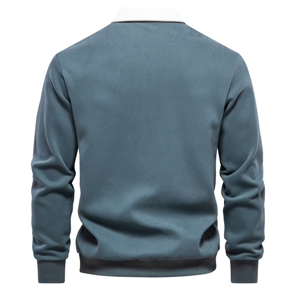 Polohemd - Pullover - Langarm - Polopullover - Herrenbekleidung-Chaps Herrenmode