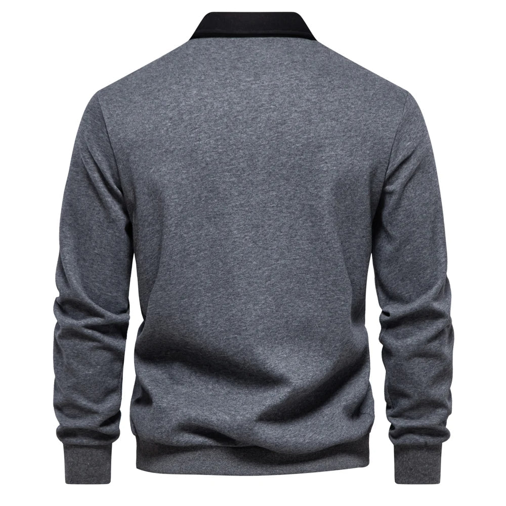 Polohemd - Pullover - Langarm - Polopullover - Herrenbekleidung-Chaps Herrenmode