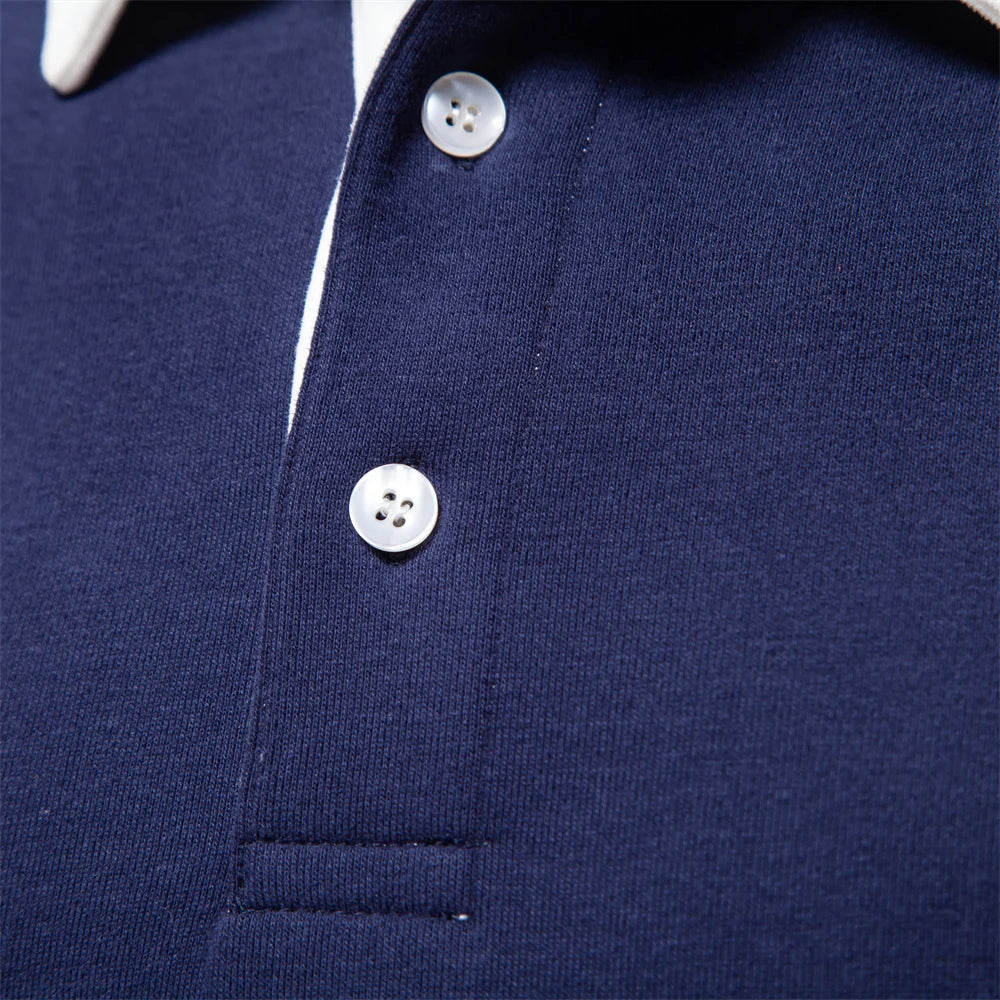 Polohemd - Pullover - Langarm - Polopullover - Herrenbekleidung-Chaps Herrenmode