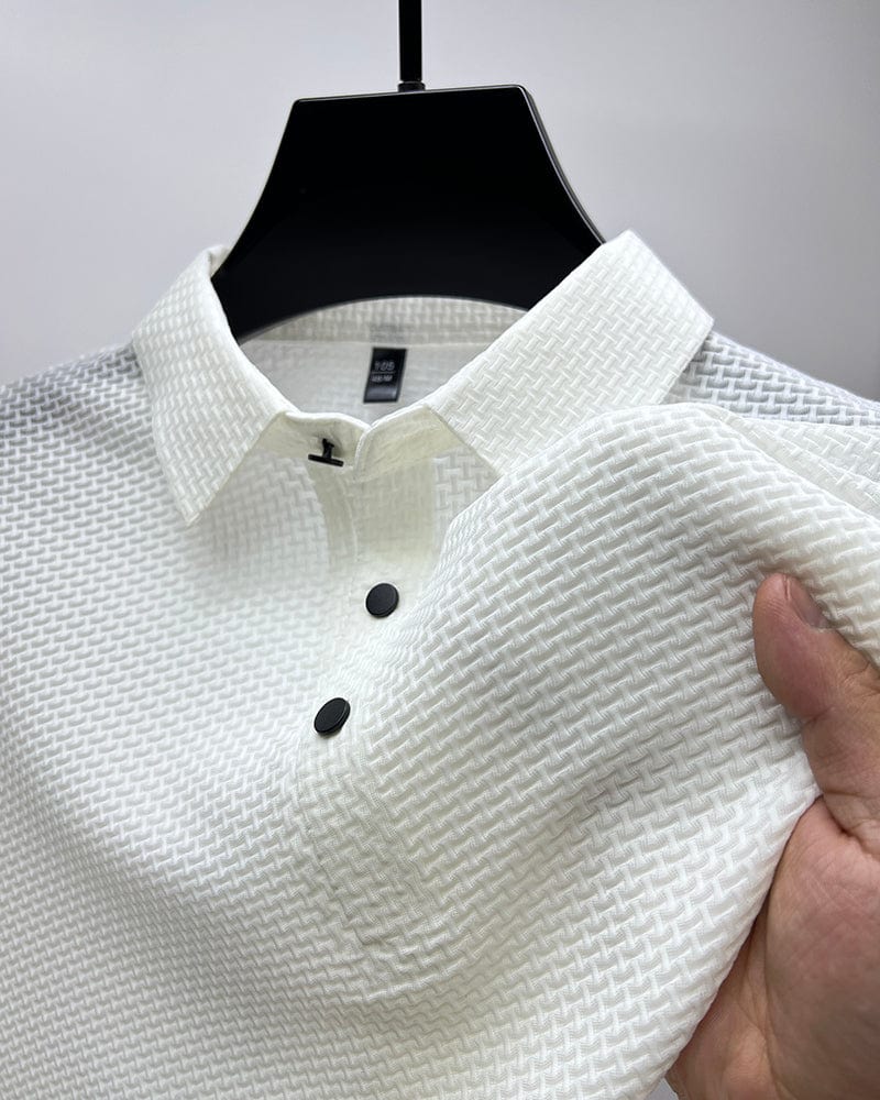 Polohemd | Vierteltrikot | Leichtgewicht | Polo-T-Shirt | Herrenhemden-Weiß-S-Chaps Herrenmode