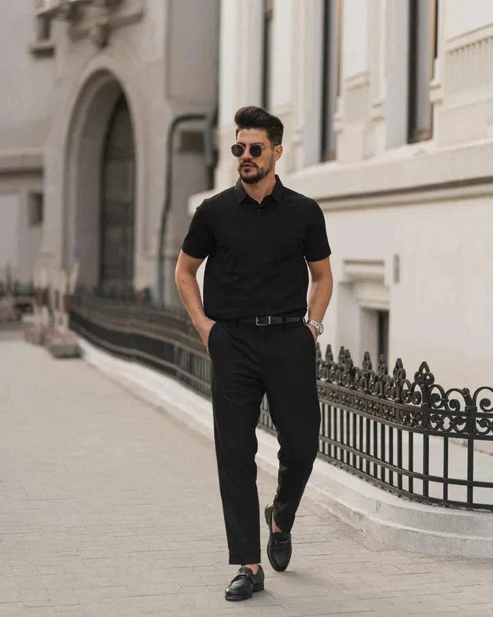 Polohemd – atmungsaktives Kurzarm-Polohemd mit Knöpfen für Herren-Chaps Herrenmode