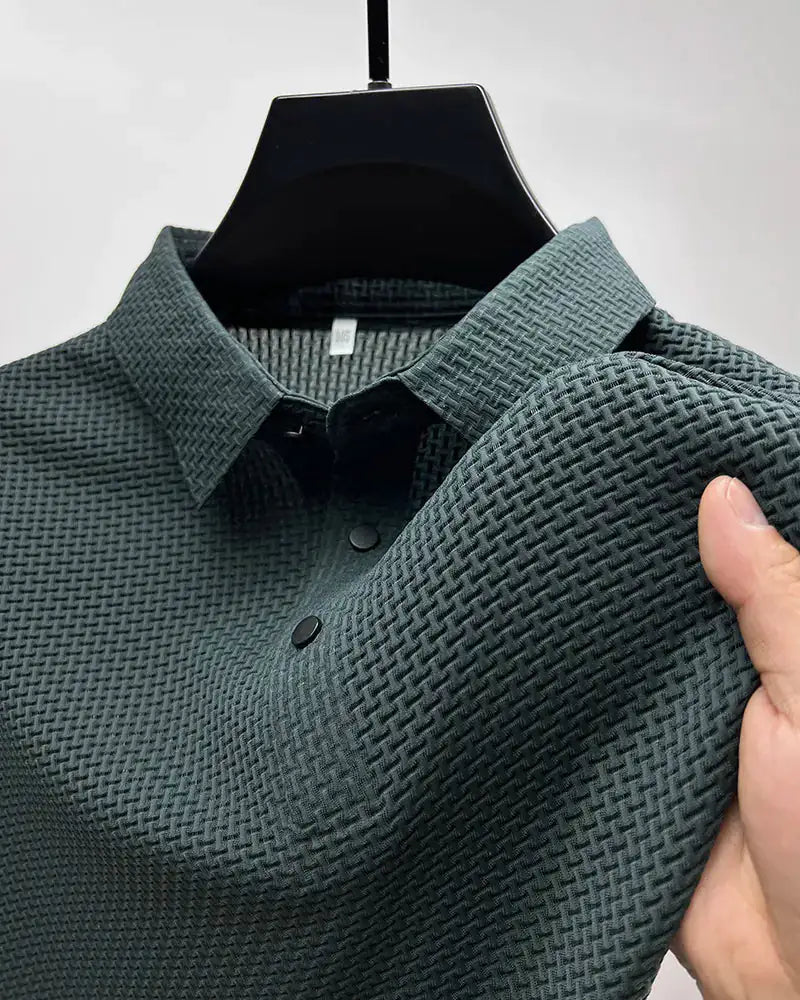Polohemd – atmungsaktives Kurzarm-Polohemd mit Knöpfen für Herren-Grün-M-Chaps Herrenmode
