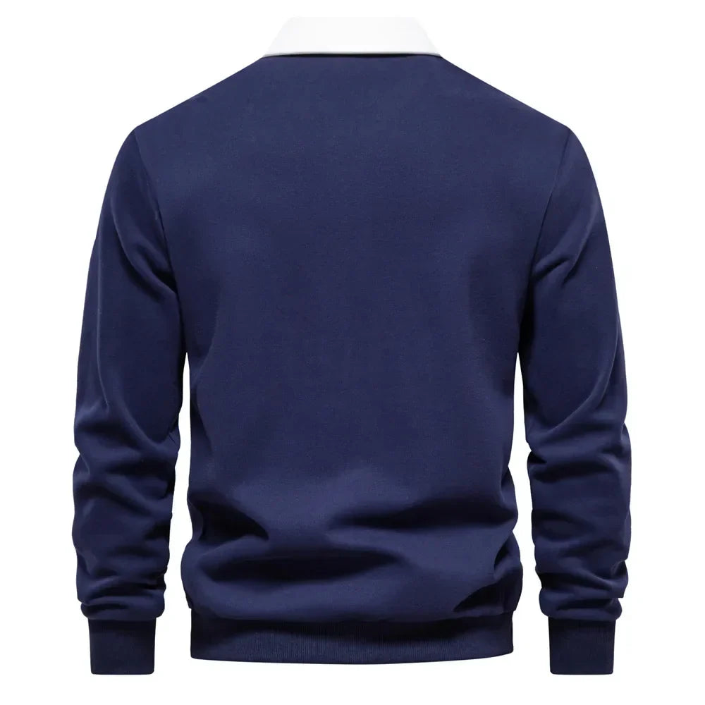 Polopullover - Langarm - Quarter Button-Up - Polopullover - Polohemden für Männer-Chaps Herrenmode