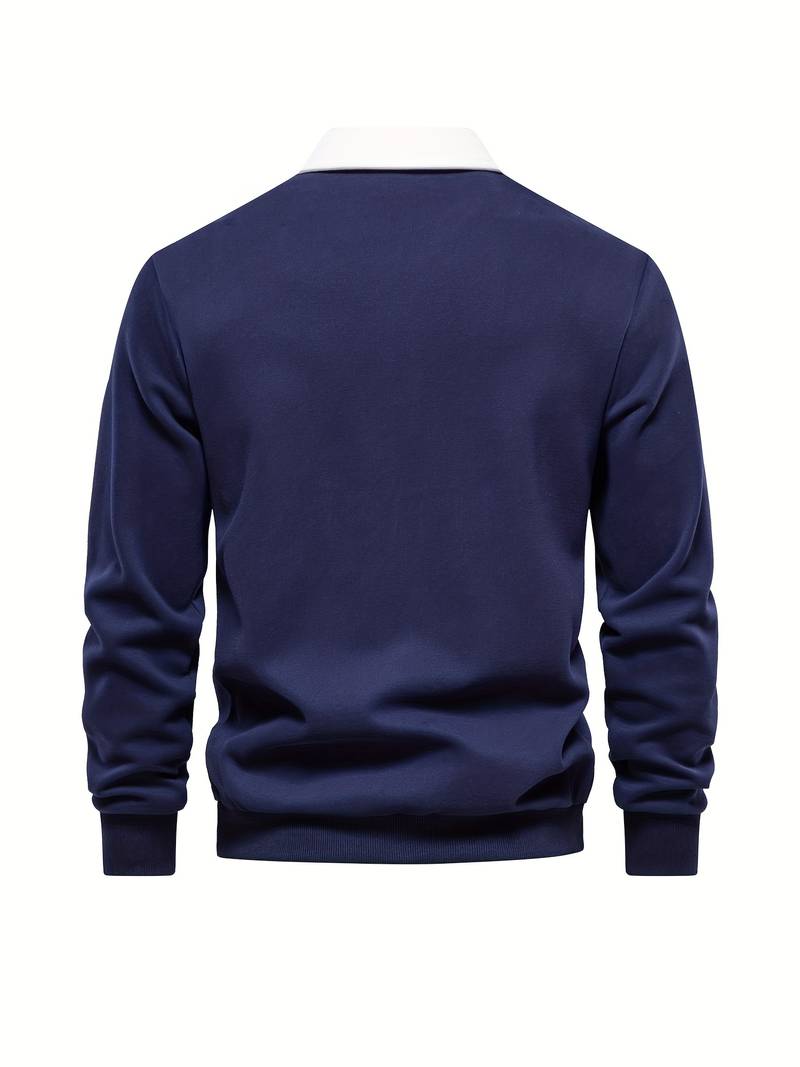 Poloshirt | Umlegekragen | Viertel-Knopfleiste | Langarm-Poloshirts | Herrenhemden-Chaps Herrenmode