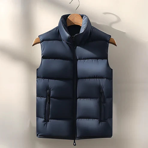 Puffer Weste | Ärmellos | Körperwärmer | Winterweste | Herrenweste-Marineblau-XS-Chaps Herrenmode