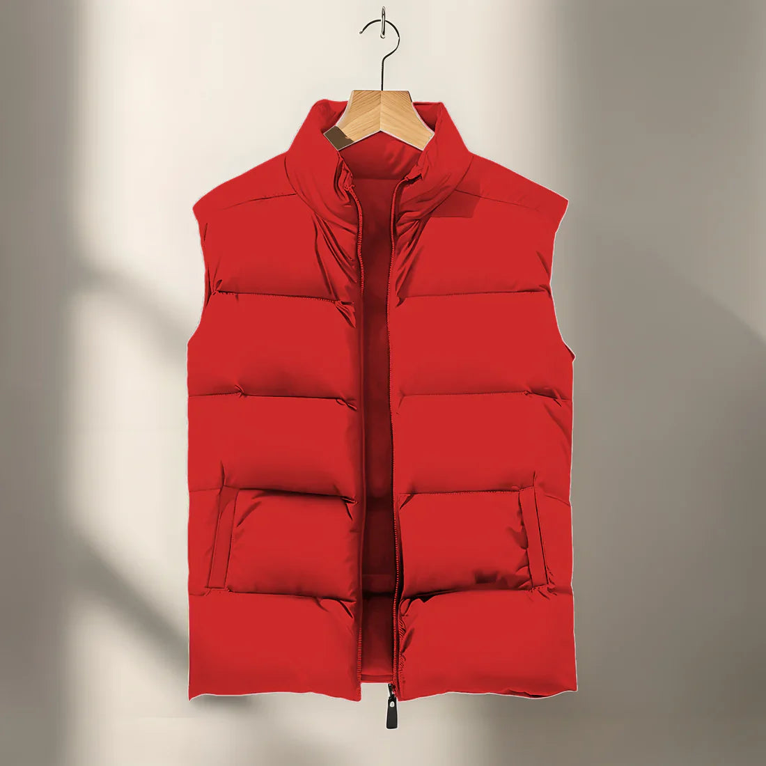 Puffer Weste | Ärmellos | Körperwärmer | Winterweste | Herrenweste-Rot-XS-Chaps Herrenmode