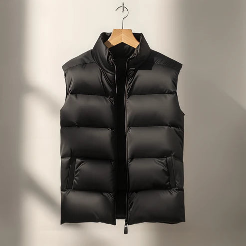 Puffer Weste | Ärmellos | Körperwärmer | Winterweste | Herrenweste-Schwarz-XS-Chaps Herrenmode