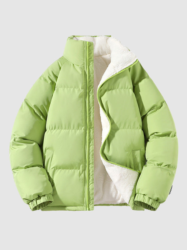 Pufferjacke | Warm | Mit Fleece gefüttert | Winterjacke | Herren-Steppjacke-Grün-M-Chaps Herrenmode