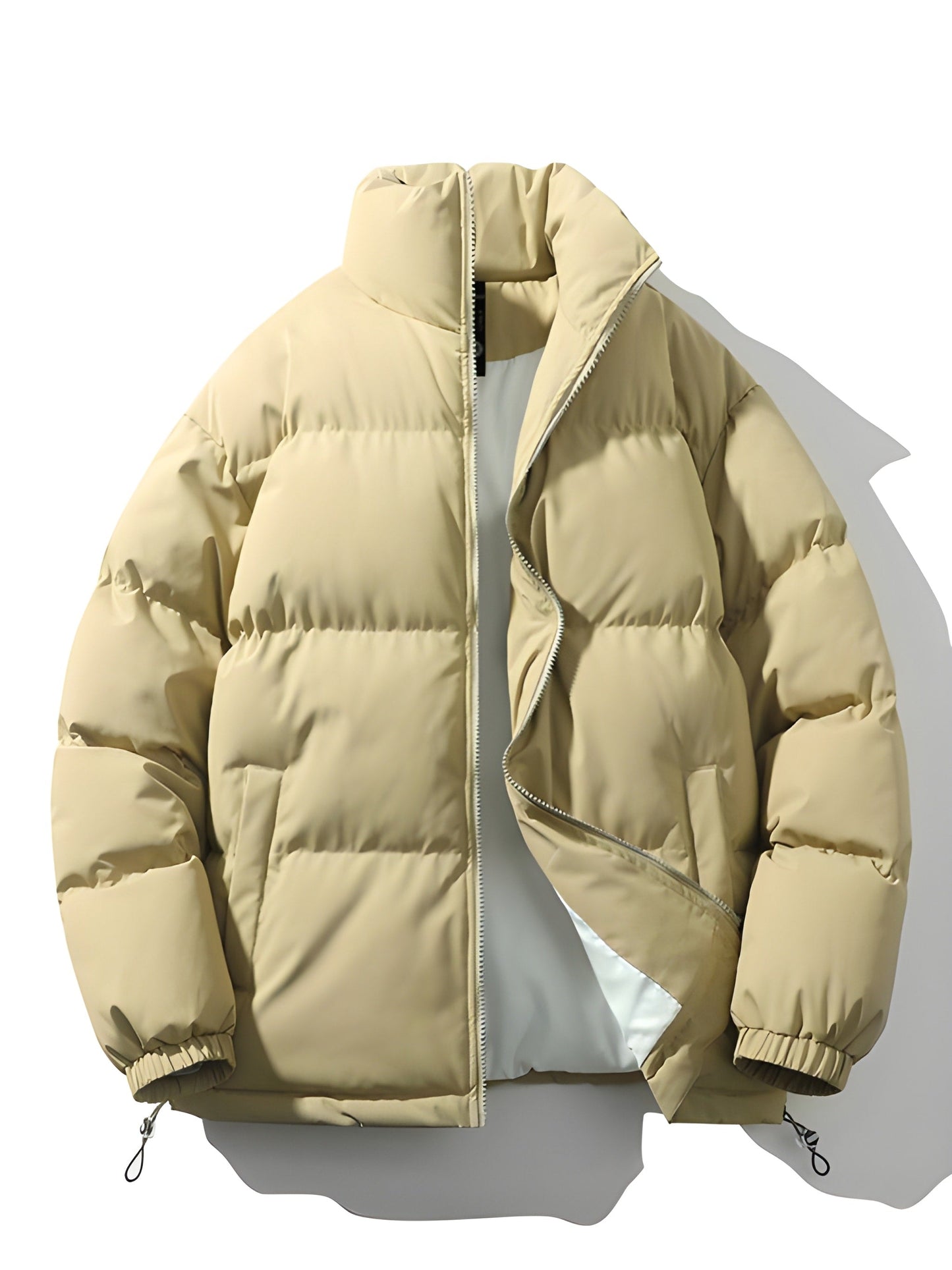 Pufferjacke - Warm gefütterte Herrenjacke in Übergröße für den Winter-Beige-S-Chaps Herrenmode