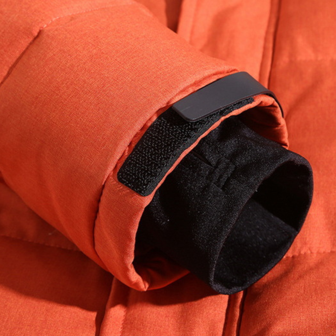 Pufferjacke - Warme Winter-Daunenjacke mit Kapuze und Reißverschluss für Männer-Chaps Herrenmode