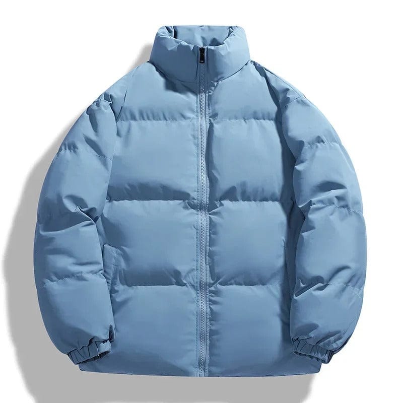 Pufferjacke – Warme, wattierte Winterdaunenjacke für Herren-Hellblau-M-Chaps Herrenmode